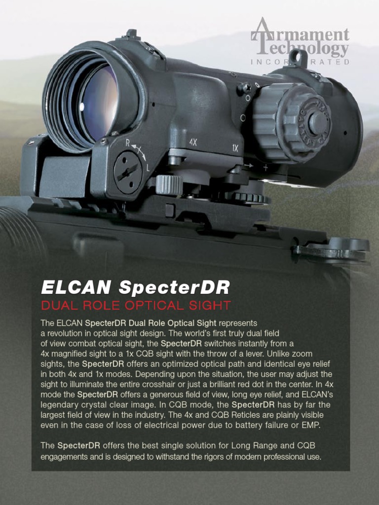 ELCAN SpecterDR: Dual Role Sight Overview | PDF | Telescopic Sight ...