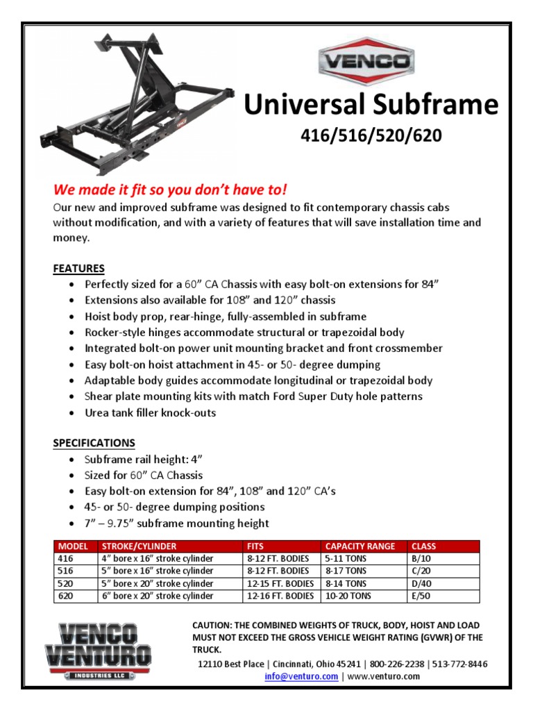 Universal Subframe: We Made It Fit So You Don't Have To! | PDF