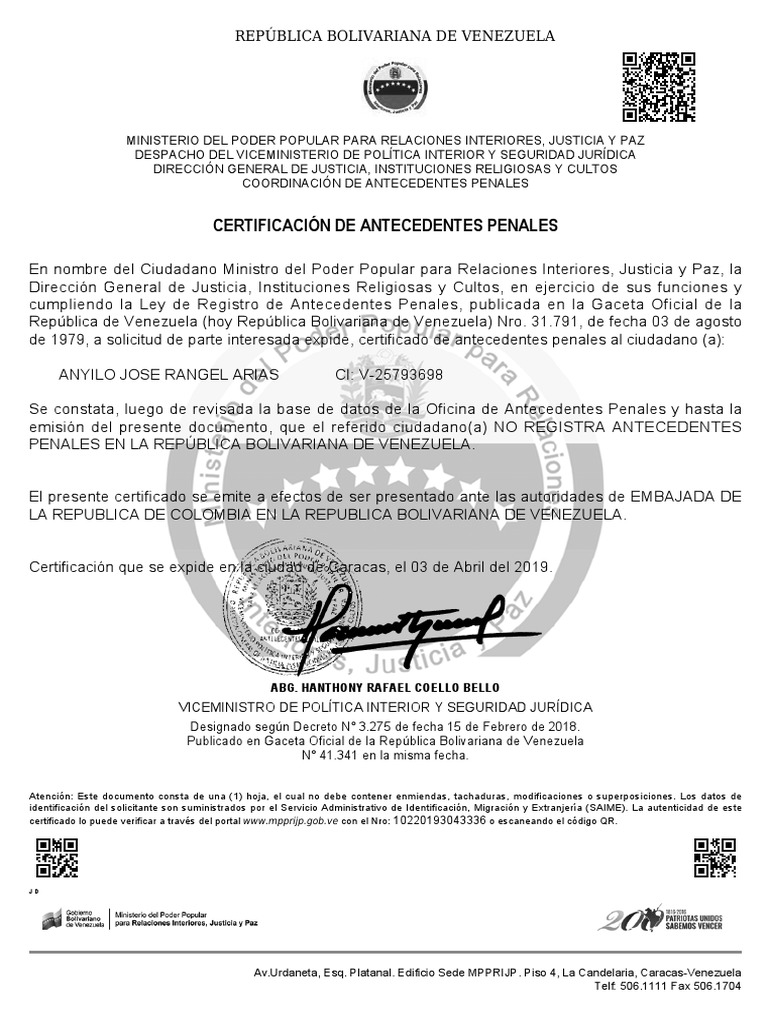 Antecedentes Penales.pdf Venezuela Gobierno