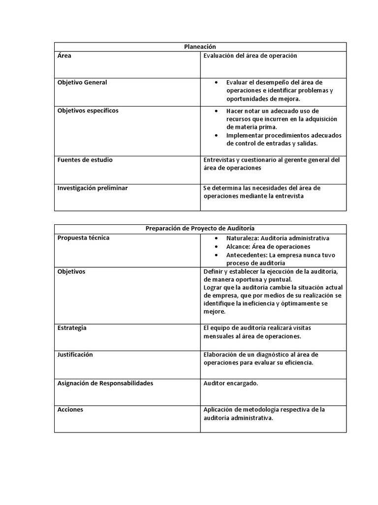 Fases de la Auditoría Administrativa | PDF | Auditoría | Planificación