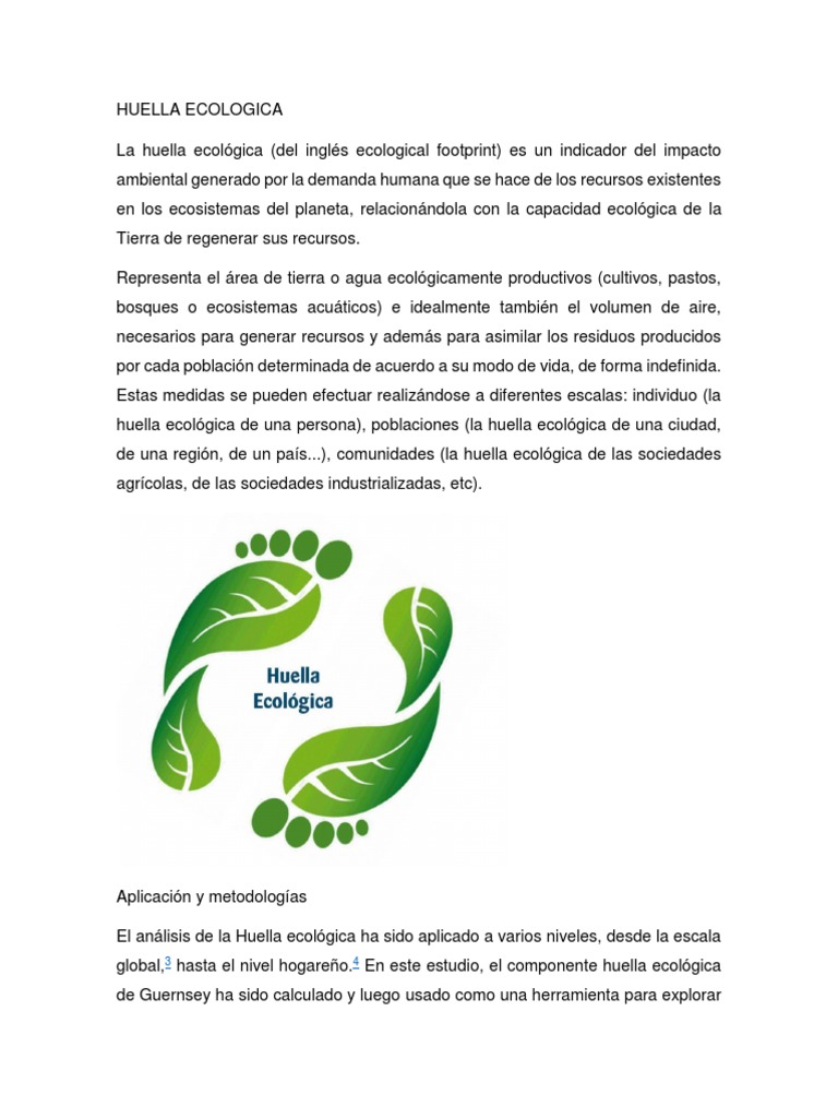 Huella Ecológica: Impacto y Cálculo | PDF | Naturaleza | Entorno natural