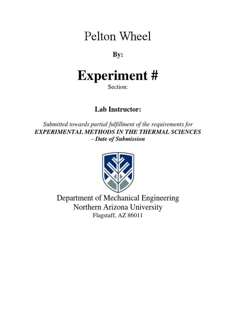 Pelton Wheel Lab Report | PDF | Turbine | Jet Engine
