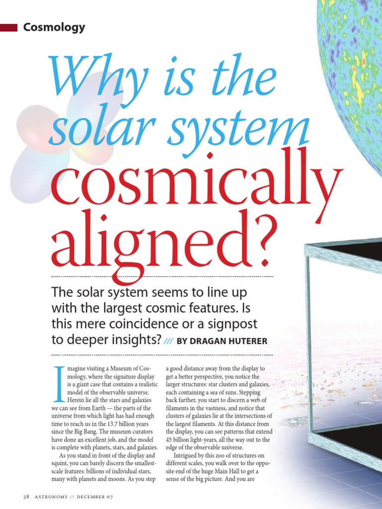 Cosmology Why Is The Solar System Cosmically Aligned