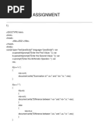 Javascript Assignment: Document - Write ("Difference Between "+a+" and "+B+" Is: "+res)