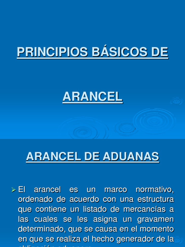 Principios del Arancel de Aduanas | PDF | aduana | Arancel