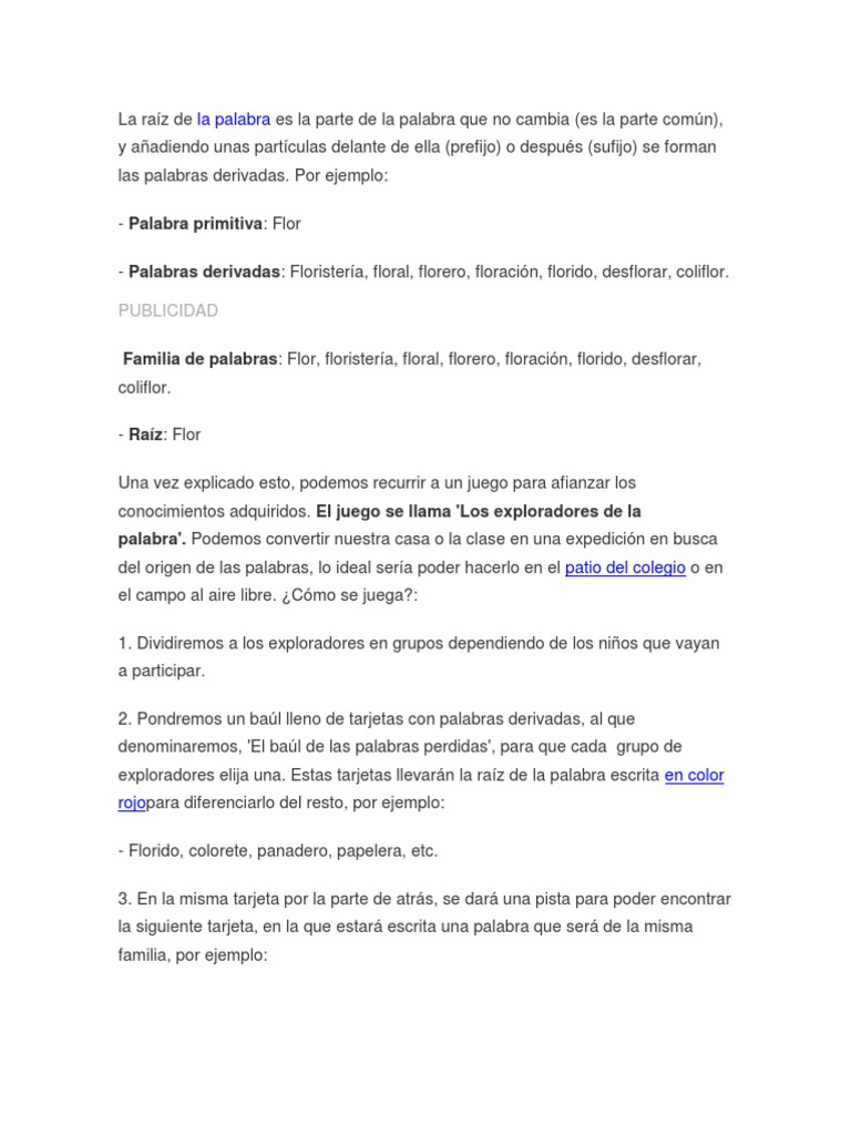 La raíz de la palabra PDF Poesía Verbo