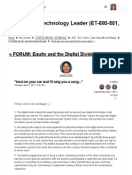 17/SP Role of Technology Leader (ET-680-501, ET-680-502) : FORUM: Equity and The Digital Divide