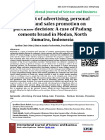 The Effect of Advertising, Personal Selling and Sales Promotion On Purchase Decision: A Case of Padang Cements Brand in Medan, North Sumatra, Indonesia