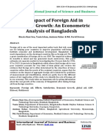 The Impact of Foreign Aid in Economic Growth: An Econometric Analysis of Bangladesh