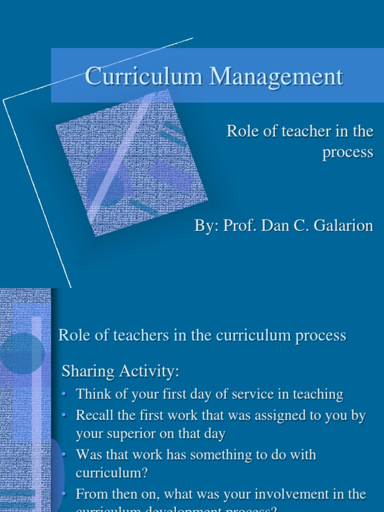 Teachers' Role in Curriculum Process | PDF | Curriculum | Educational ...