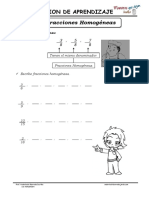 Las Fracciones Homogéneas: Sesion de Aprendizaje