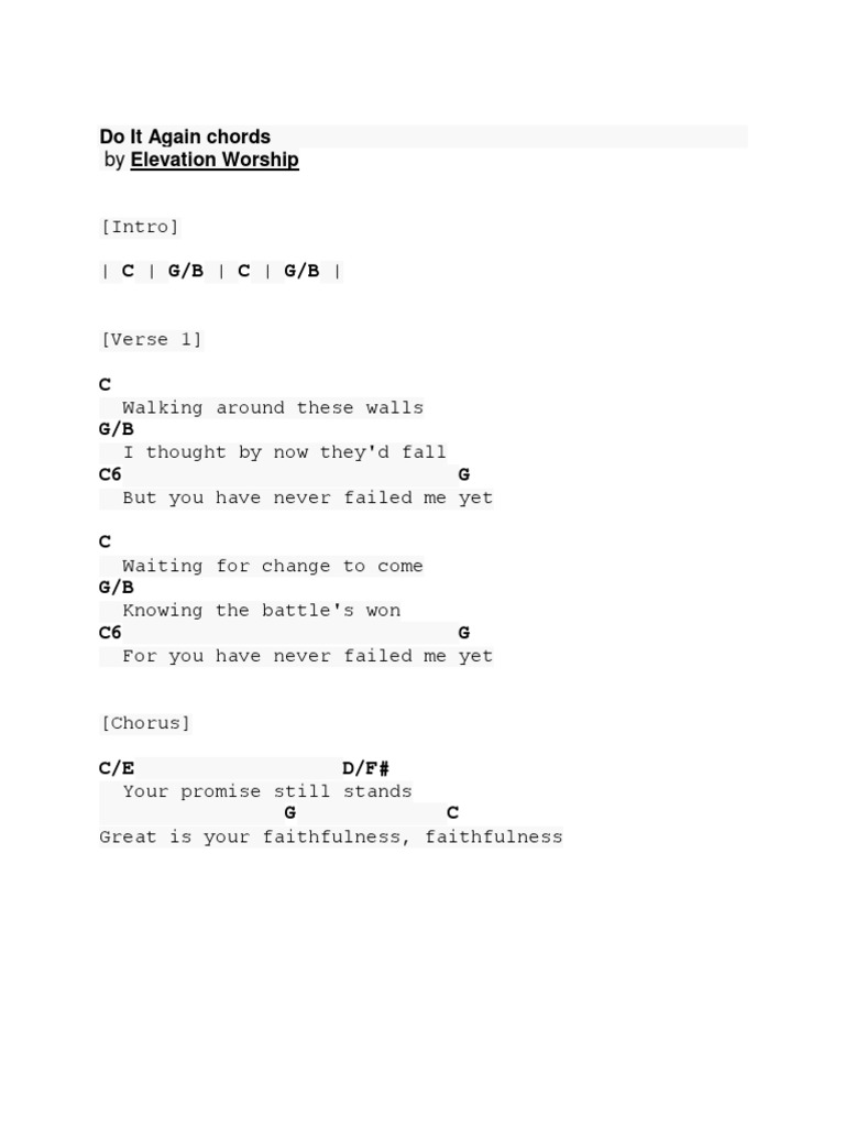 Do It Again Chords | PDF | Song Structure