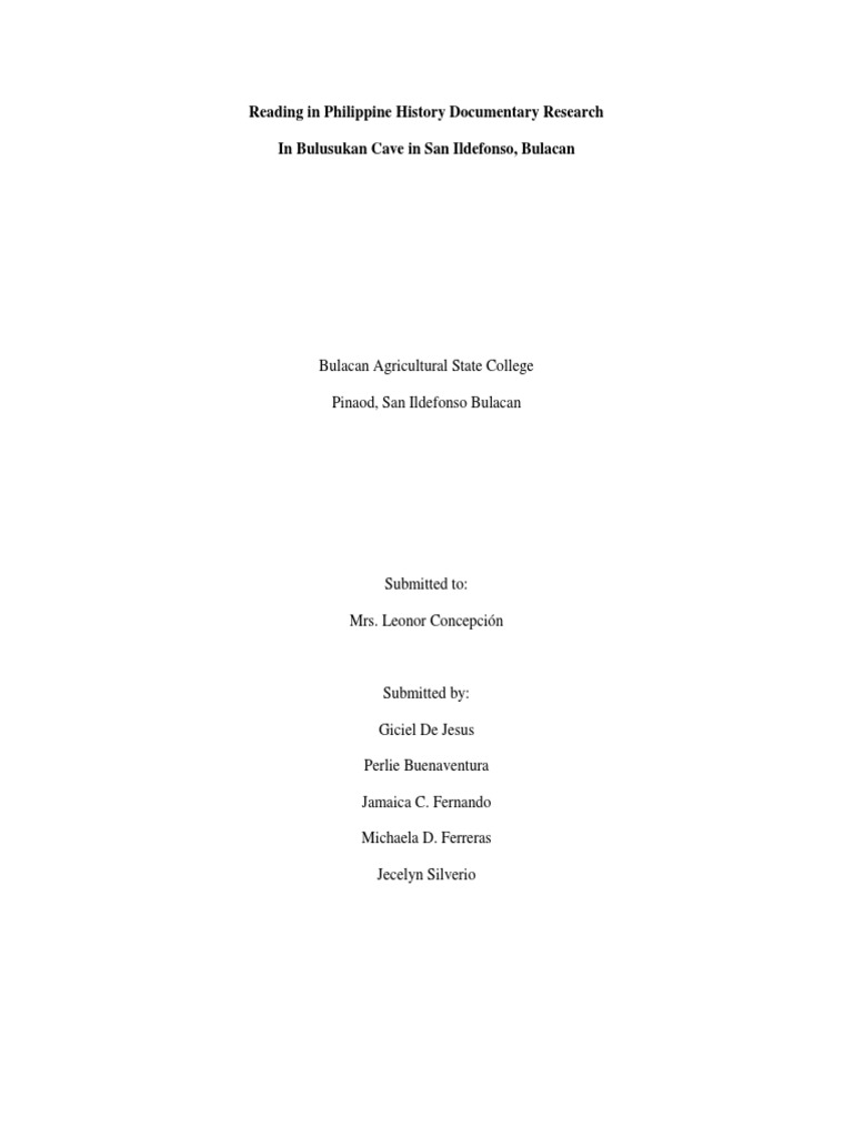 Reading in Philippine History Documentary Research PDF Learning