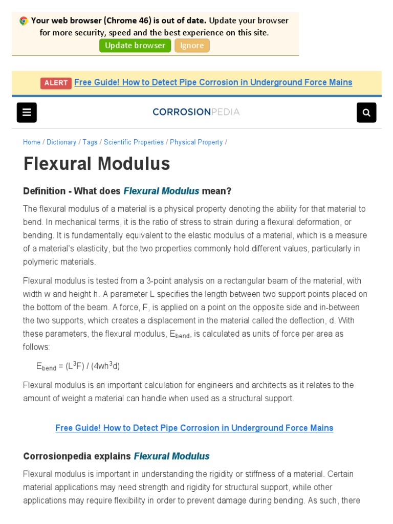 What Is A Flexural Modulus Definition From Corrosionpedia PDF Young's Modulus Stiffness