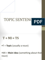 Topic Sentence