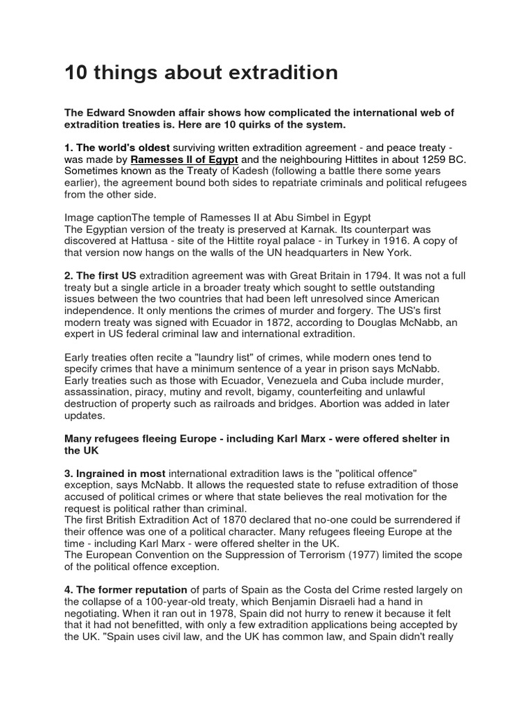 10 Quirks of International Extradition | PDF | Extradition ...