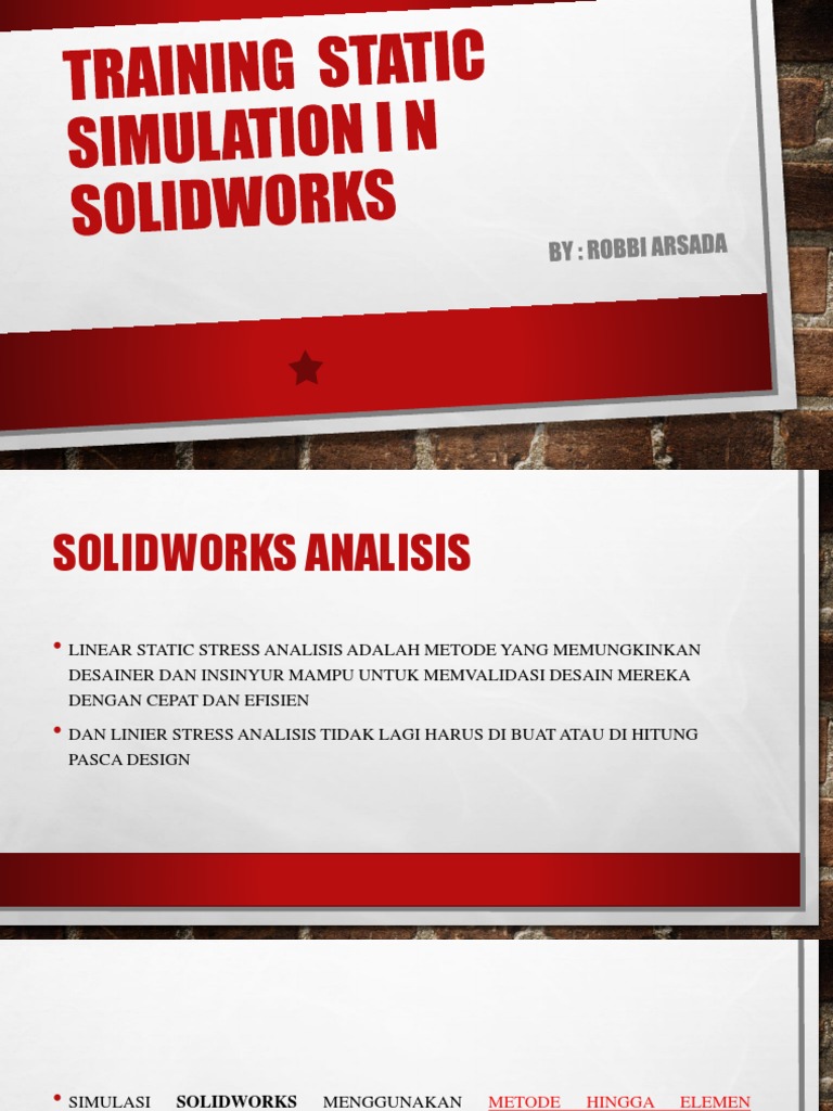Training Static Simulation in Solidworks | PDF