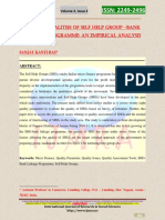 Ijrss ISSN: 2249-2496: Ground Realities of Self Help Group - Bank Linkage Programme: An Empirical Analysis