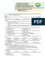 Schools Division of Himamaylan City: Third Grading Periodicaltest MAPEH Grade - 9