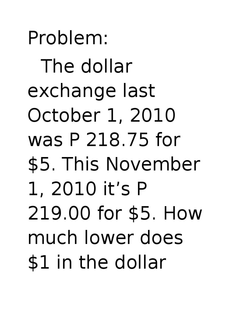Dollar Exchange Rate Comparison | PDF | Teaching Methods & Materials