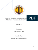 MOOC For Millennial - A Study of University Students of Dehradun On Awareness and Attitude Towards MOOC