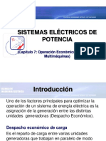 Sistemas eléctricos de potencia: Operación económica en sistemas multimáquinas