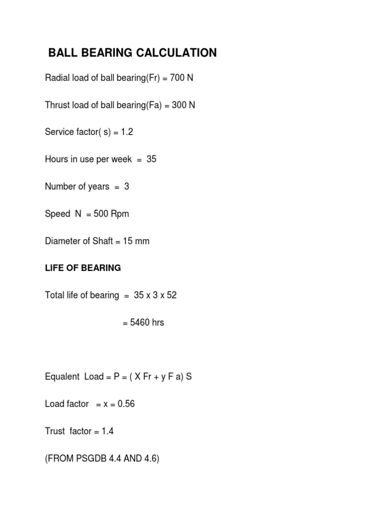 Bearing Calculation PDF