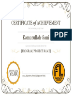 Certificate of Achievement: Kamarullah Gani