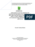 Implementacion de Medidas de Mitigacion de Impactos Ambientales, Del Area de Influencia Directa de La Mina A Cielo Abierto "San José" Localizada en El Municipio de Paipa (Boyacá) PDF