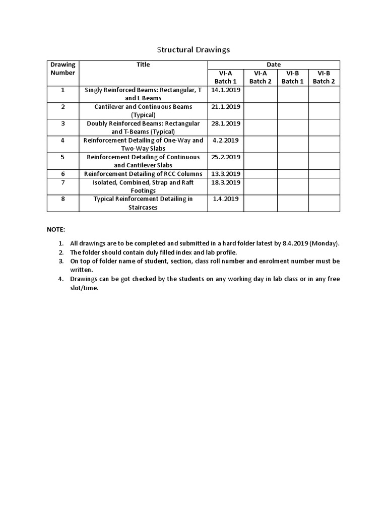 Structural Drawings Submission Guidelines | PDF
