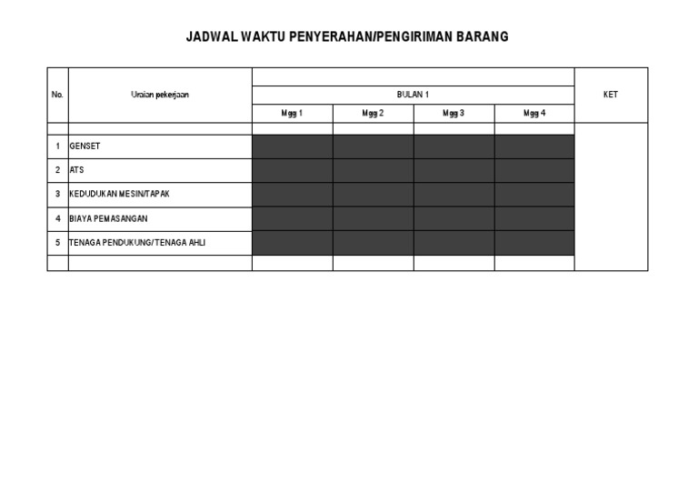 Contoh Jadwal Pengiriman Barang - Bakul Soal