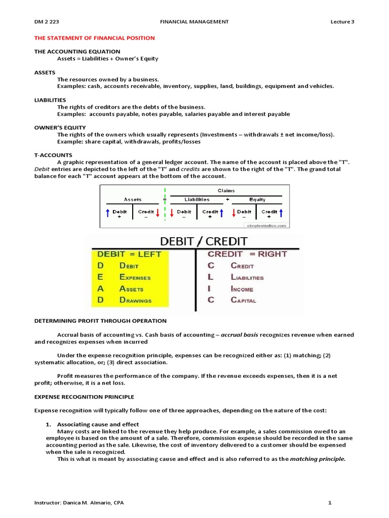 DM 2 223 The Statement of Financial Position | PDF | Debits And Credits ...