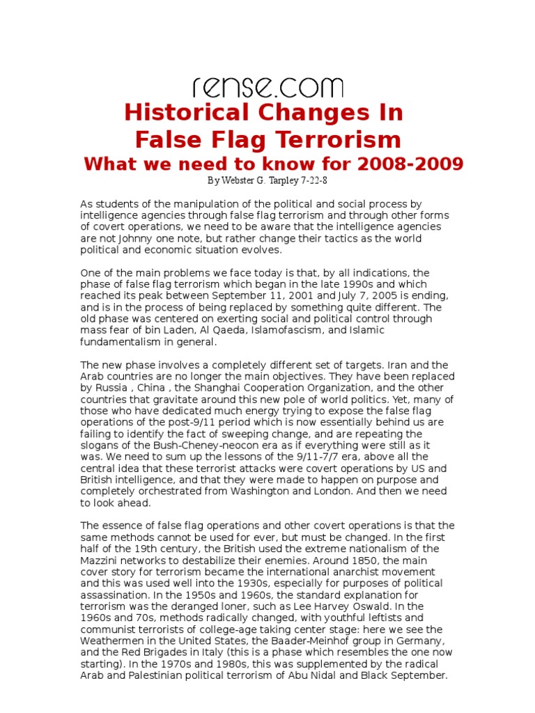 Historical Changes in FALSE FLAGS | PDF | Zbigniew Brzezinski | Al Qaeda