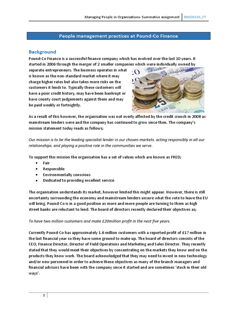 People Management at Pound-Co Finance | PDF | Performance Management ...