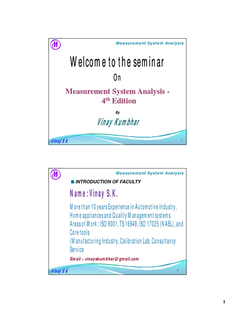 Measurement System Analysis Overview | PDF | Accuracy And Precision ...