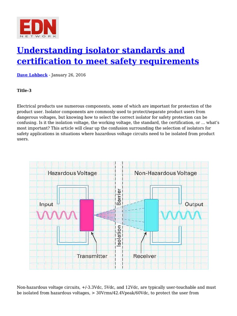 Understanding Isolator Safety Standards and Certification Rules Enable