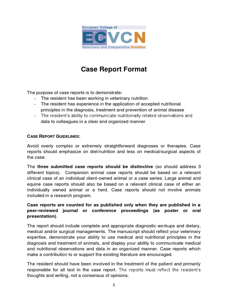 Case Report Format PDF Case Report Medical Diagnosis