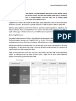 Financial Mathematics Unit III: Capital Structure and Leverage