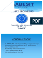 Telmax Engineers: Presented By-Ankit Vishwakarma ME (4 Year) 1529000018