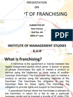 Concept of Franchising: Institute of Management Studies K.U.K