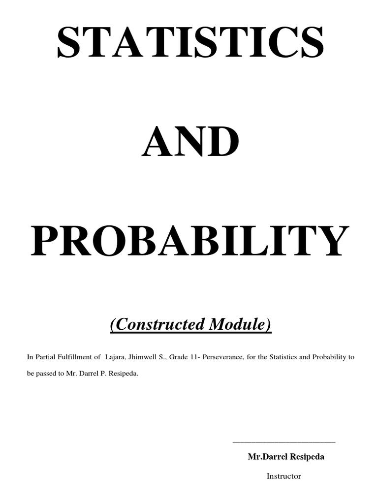 Statistics and Probability Module | PDF | Random Variable | Probability ...