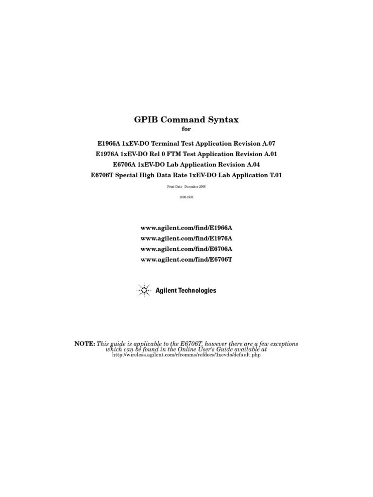 GPIB Command Syntax: Which Can Be Found in The Online User's Guide ...