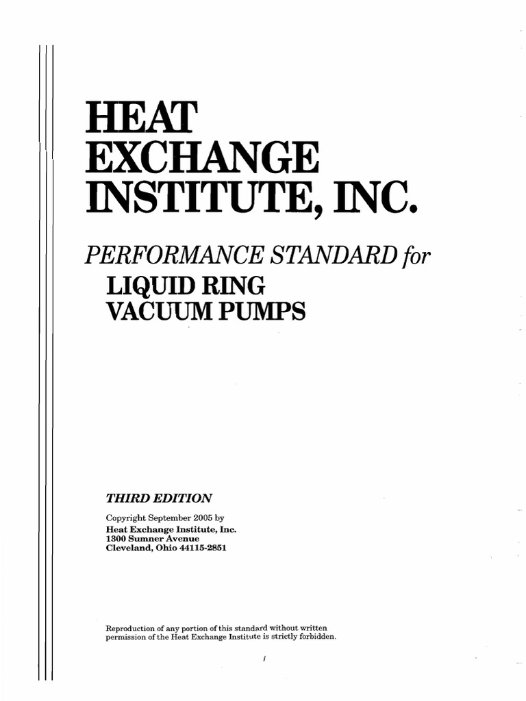 HEAT EXCHANGE INSTITUTE, InC - Performance Standards For Liquid Ring ...