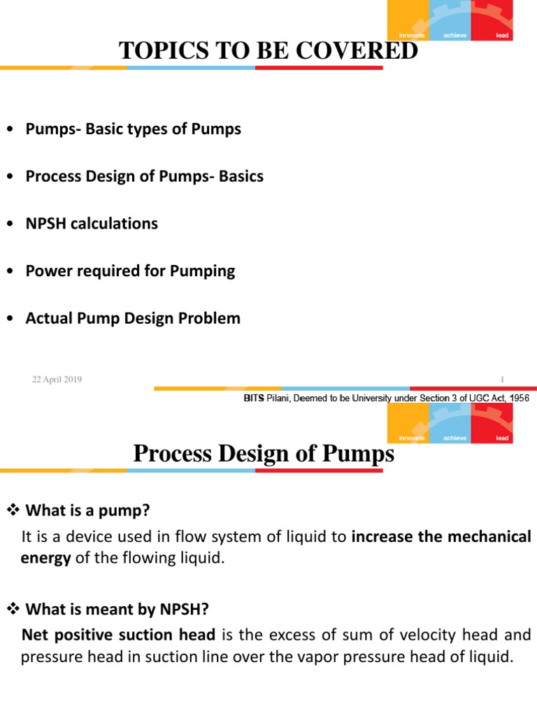 Pumps Process Design Calculations PDF Pump Fluid Dynamics