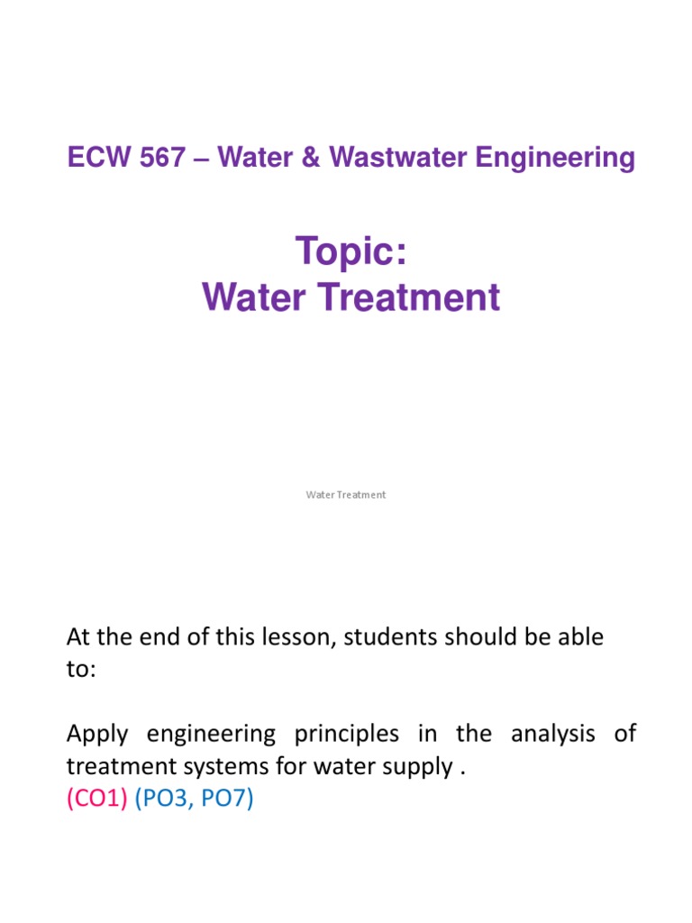 Water Treatment Engineering Overview | PDF | Water Purification ...