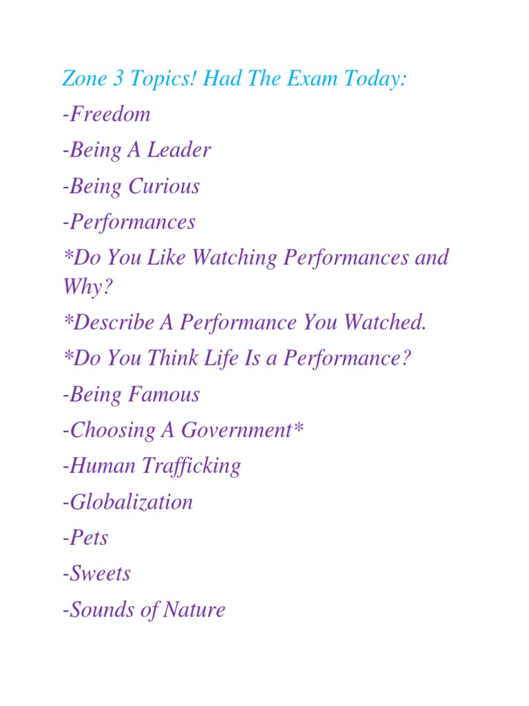 Zone 3 Topics | PDF