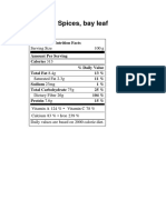 Spices, Bay Leaf: Nutrition Facts