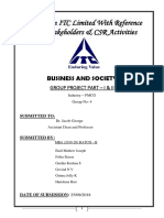 A Study On ITC Limited With Reference To Its Stakeholders & CSR Activities