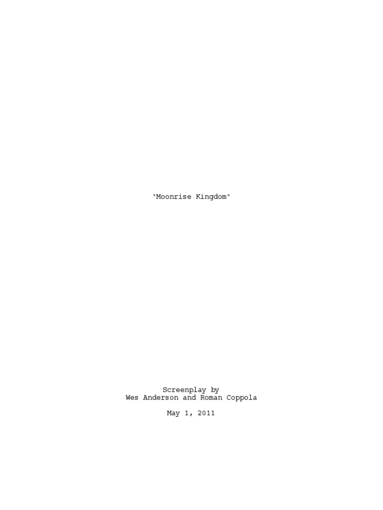 ScreenplayMoonrise Kingdom PDF PDF