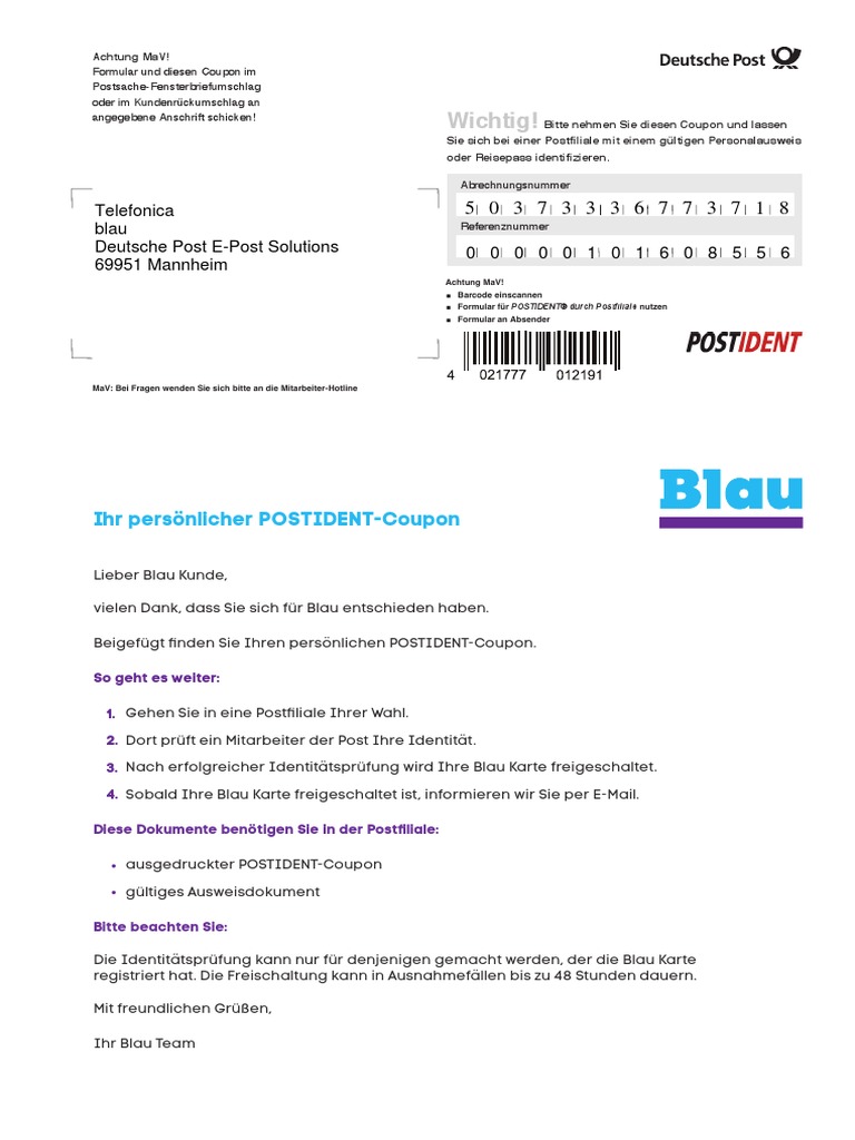 Postident Coupon | PDF